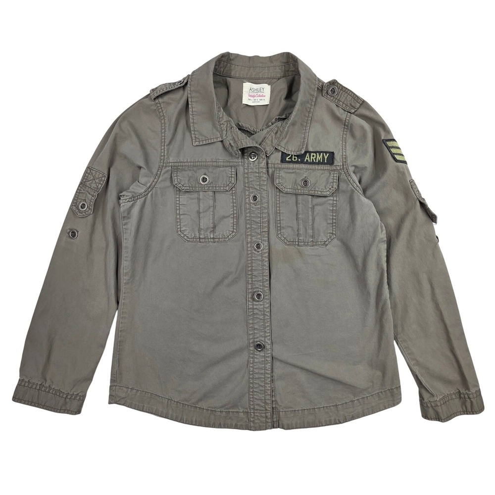 Ashley 26 International Utility Military Army Shirt Jacket Olive Green Large